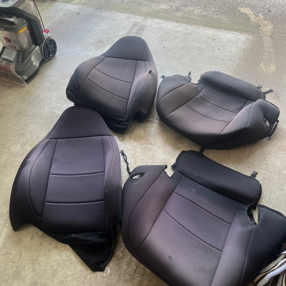 Set Black Car Seat Covers / Cushions for Jeep Wrangler TJ-7.